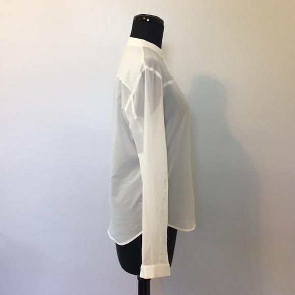 French Connection Sheer White Button Up, XS/S - Picture 3 of 8